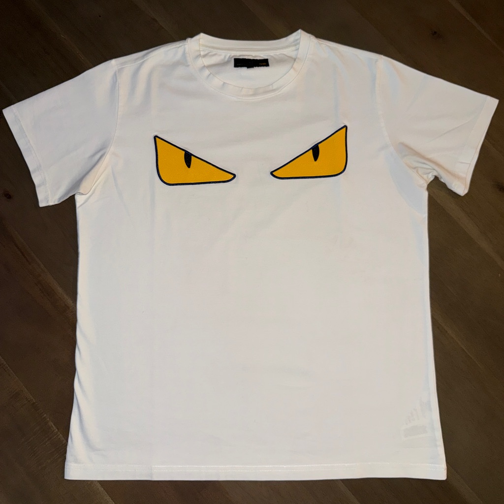 Fendi White Tee With Yellow Monster Eyes